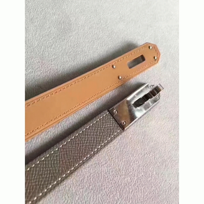 Etoupe epsom fake designer Hermes Kelly belt