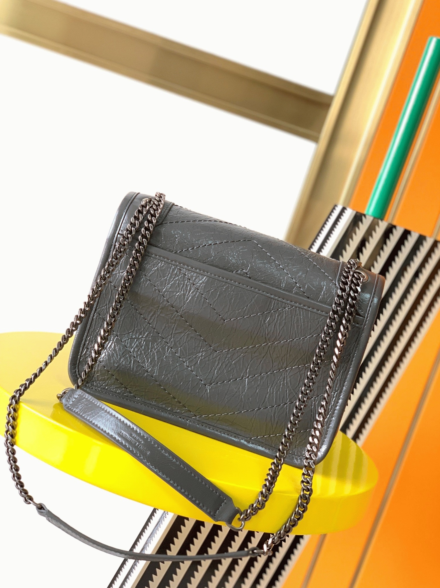 Replica Saint Laurent Niki Baby Chain Bag Dark Grey
