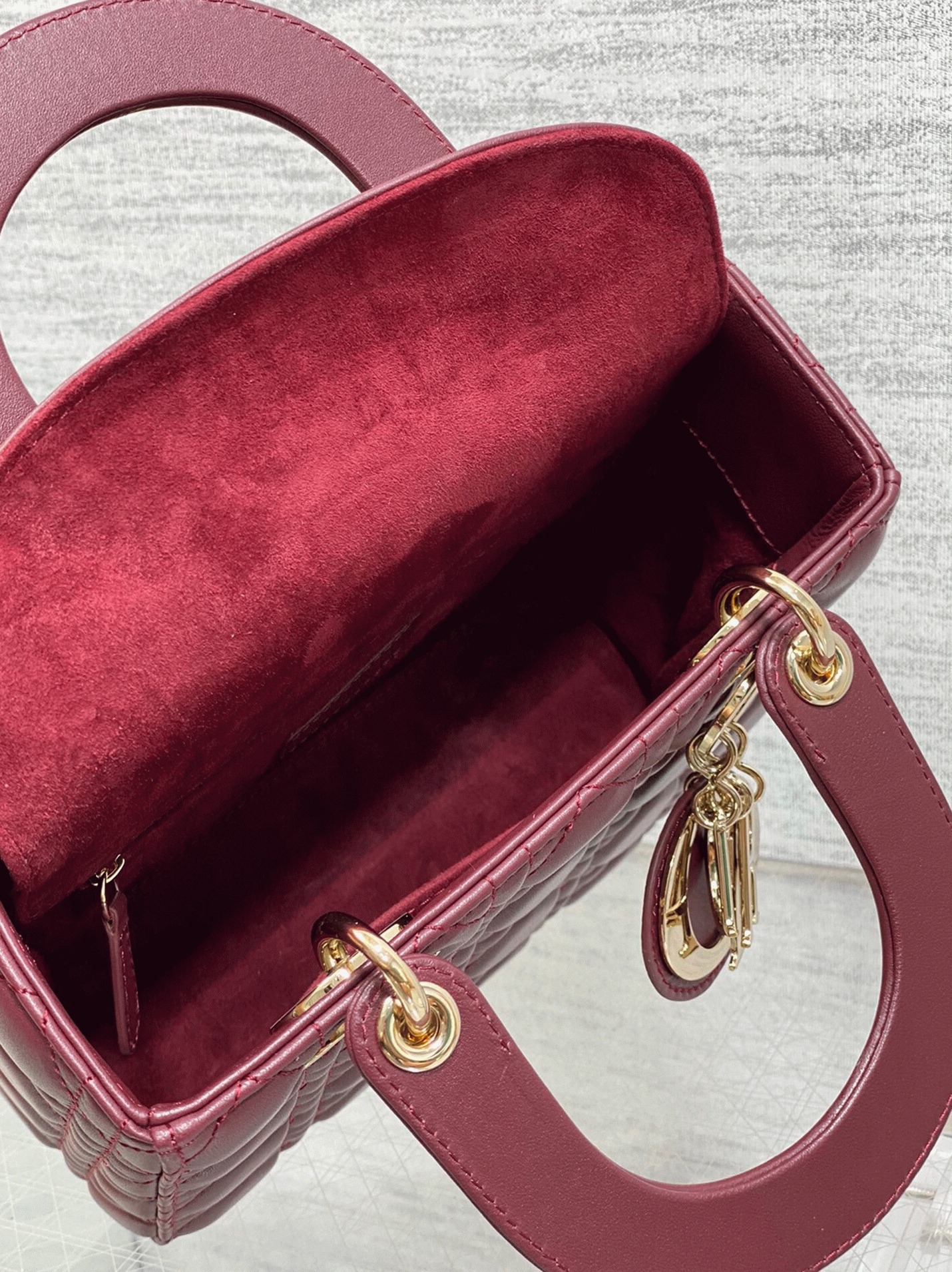 Dior Small Lady Dior My ABCDior Bag Fake in Burgundy