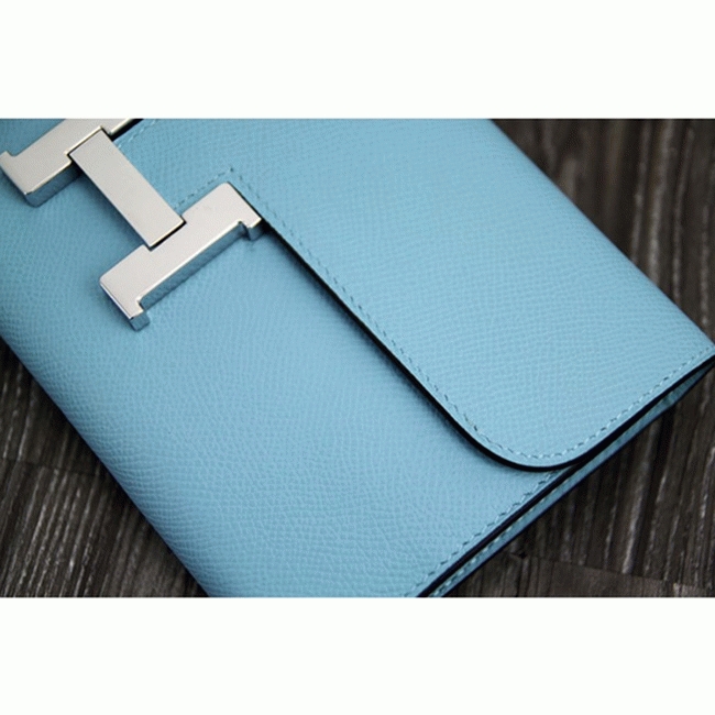 Light blue fake Hermes Constance wallet