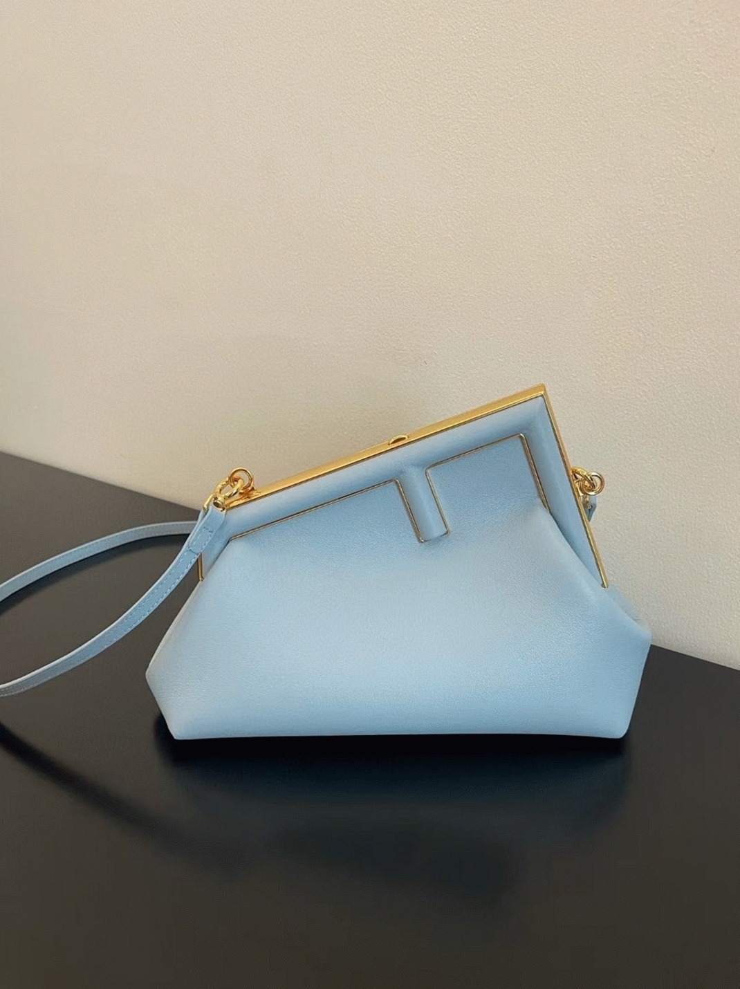 Top Quality Fake Fendi First Medium Bag In Light Blue Nappa Leather