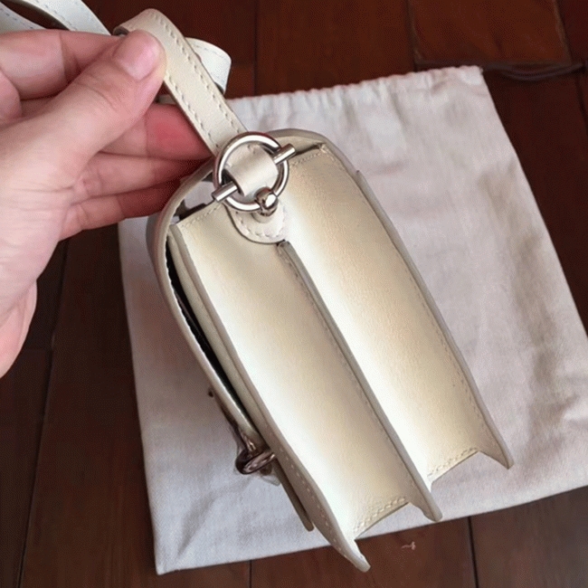 Ivory cheap replica Hermes Mini Sac Roulis handbag