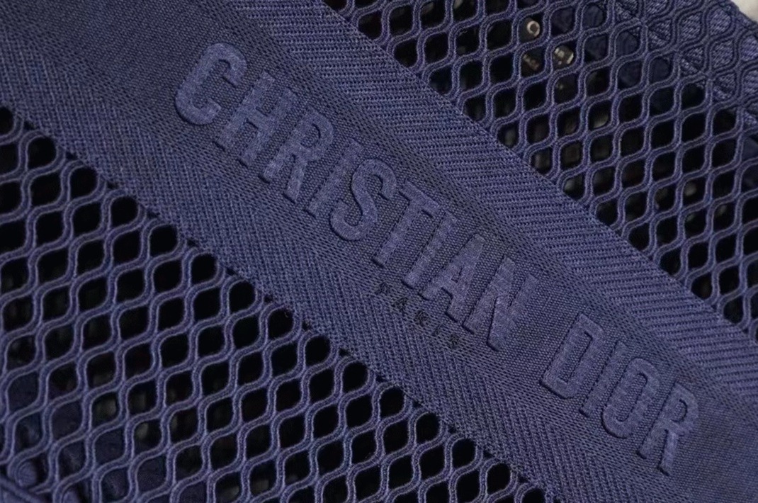 Dior Large Book Tote Bag Replica in Blue Mesh Embroidery