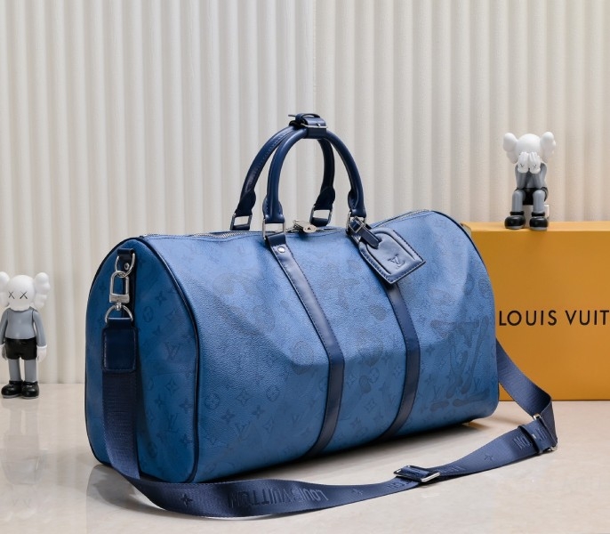 LV Keepall Bandouliere 50 In Navy River Blue