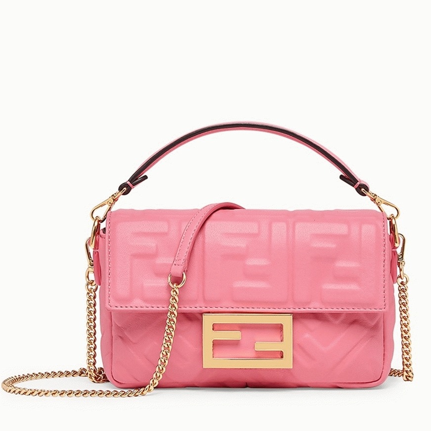 Top Quality Faux Fendi Small Baguette Bag In Pink FF