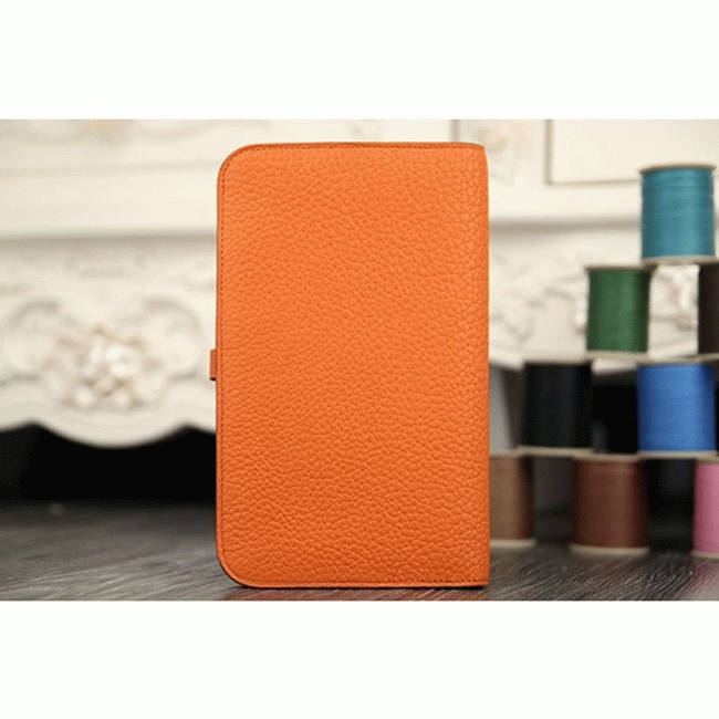 Orange knockoff designer Hermes Dogon combine wallet