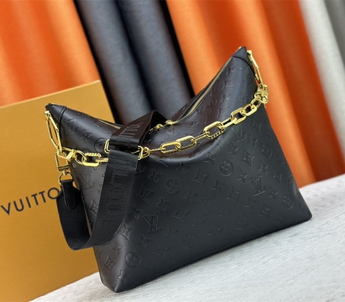Louis Vuitton Monogram Empreinte Coussin MM Hobo In Black
