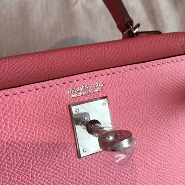 Rose Confetti Epsom Budget Knockoff Hermes Kelly 20cm Purse