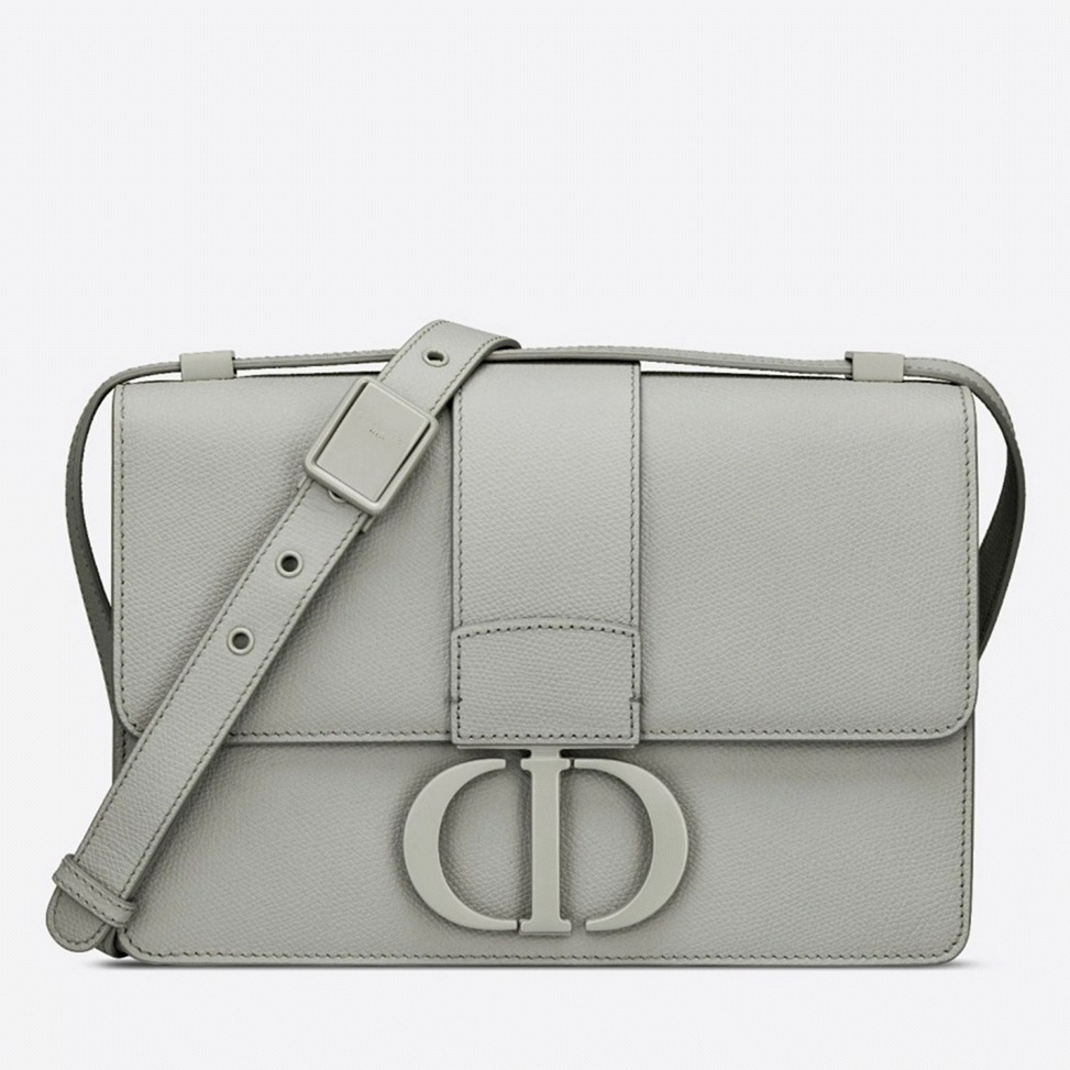 Dior 30 Montaigne Medium Bag Replica in Grey Ultramatte Grained Calfskin