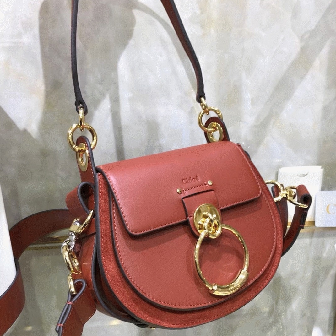 Top Quality Fake Chloe Small Tess Shoulder Bag In Caramel Calfskin