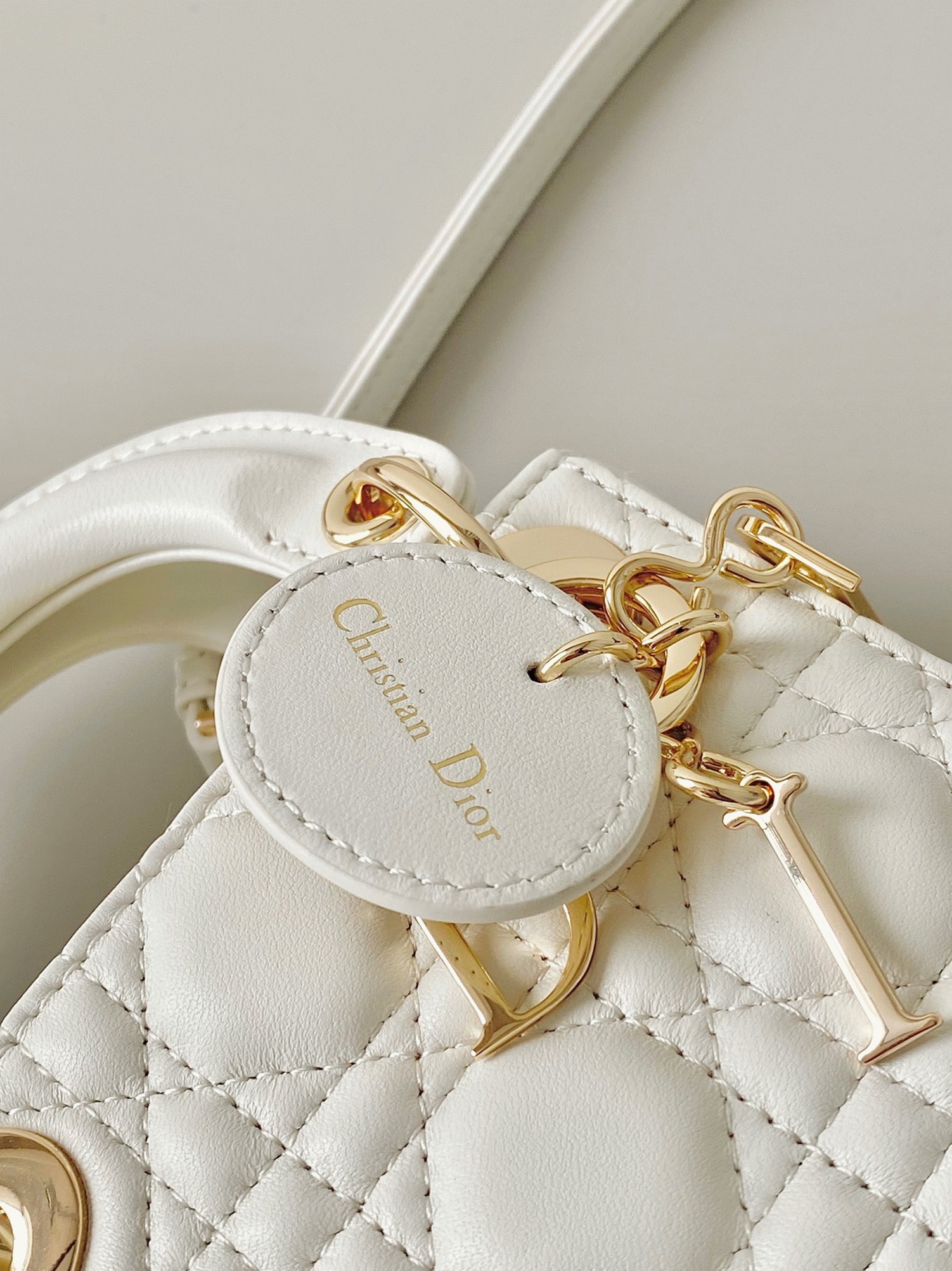 Dior Lady Dior Micro Bag Knockoff in White Cannage Lambskin