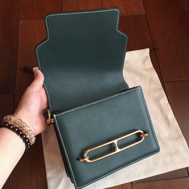 Best Knockoff Hermes Mini Sac Roulis Handbag Green