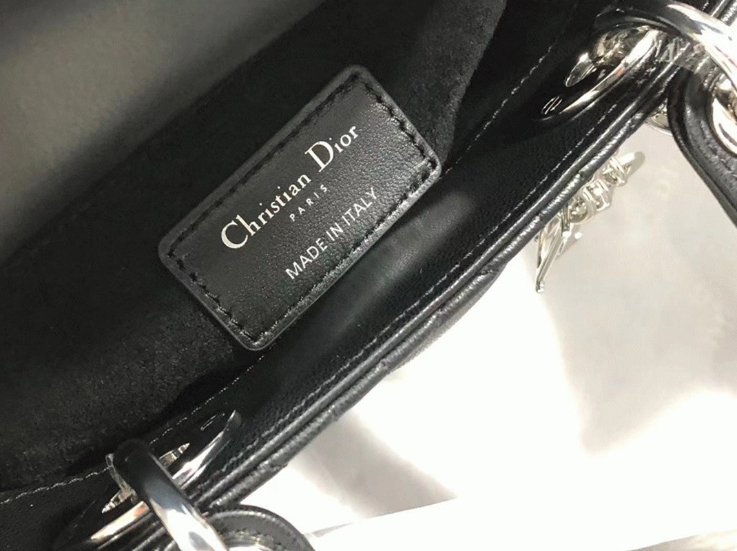 Dior Lady Dior Mini Bag Fake in Noir