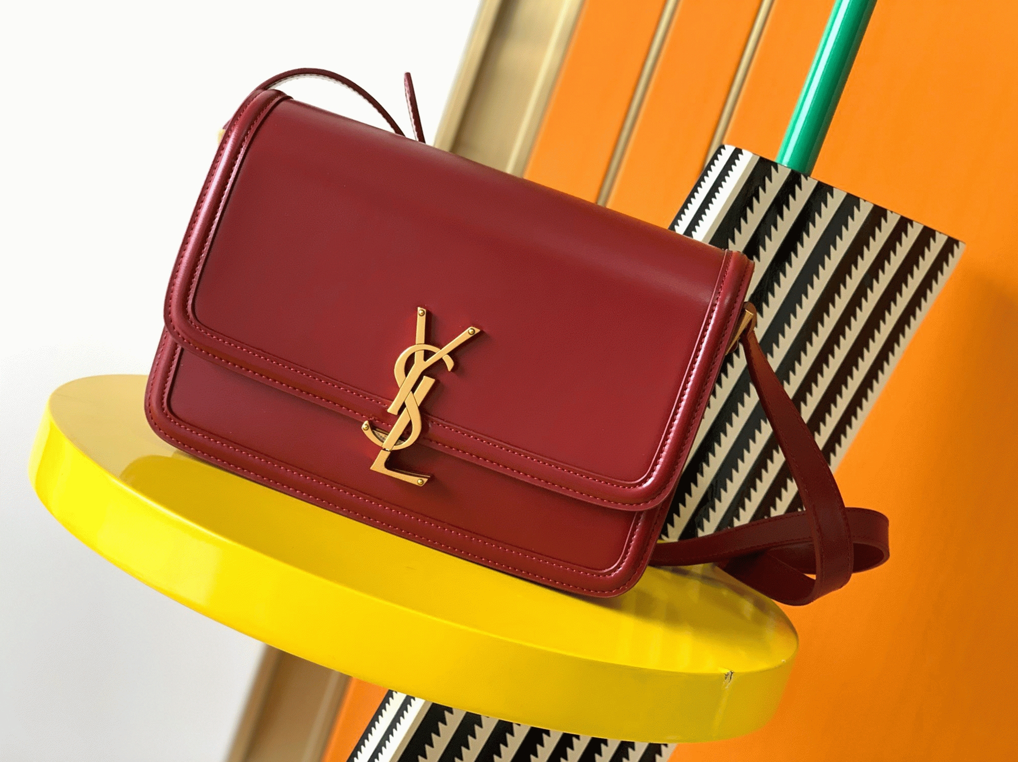 Fake Saint Laurent Medium Solferino Bag Red Calfskin