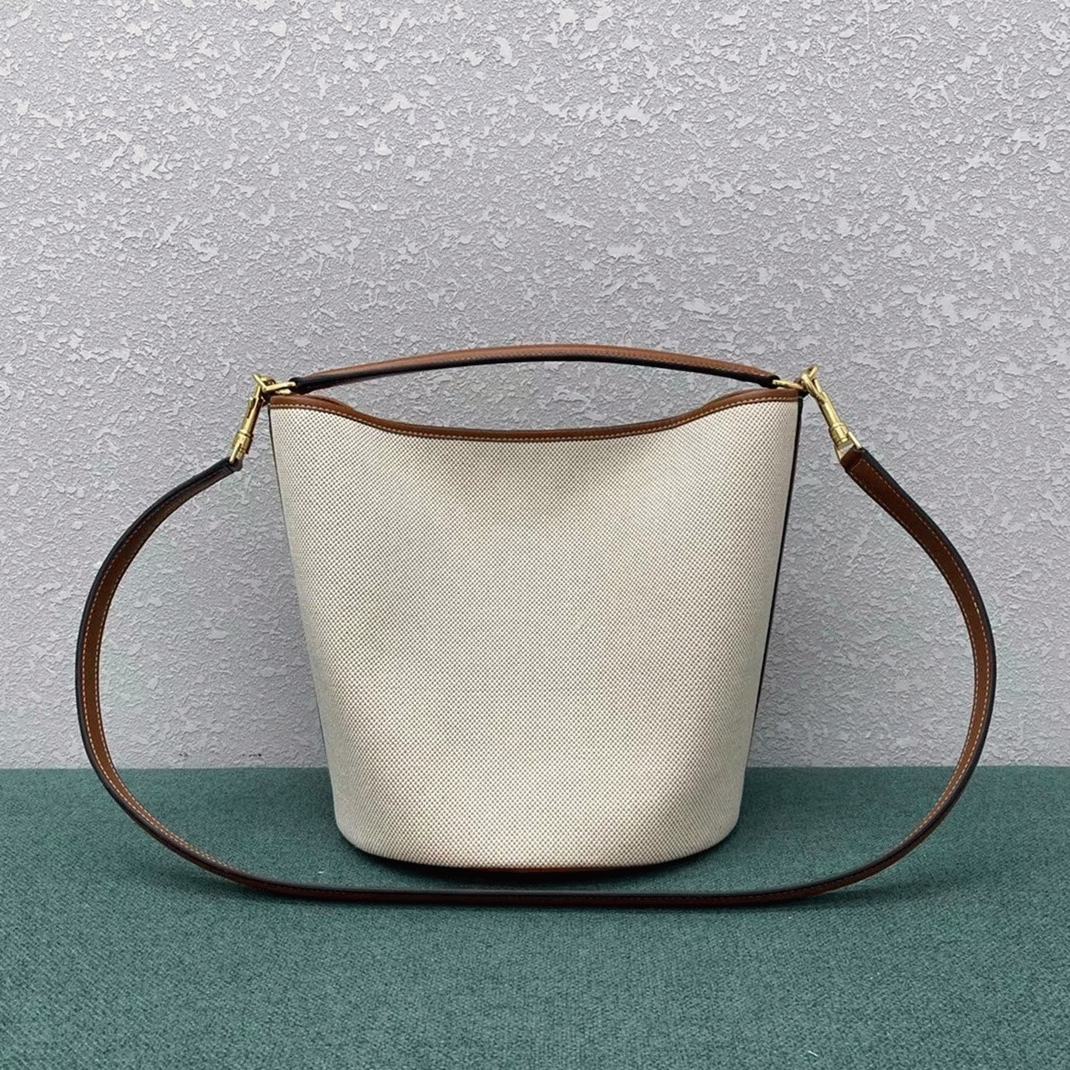 Top Quality Replica Celine Bucket 16 Bag In Textile and Calfskin