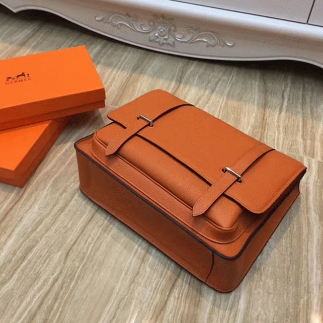 Orange Knockoff Hermes Steve Messenger Bag