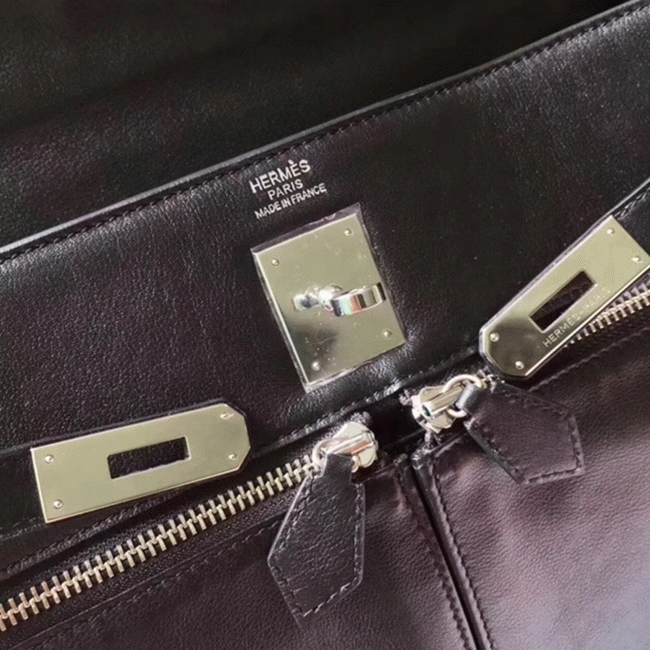 Black Fake Hermes Kelly Lakis 35cm Functional Designer Bag