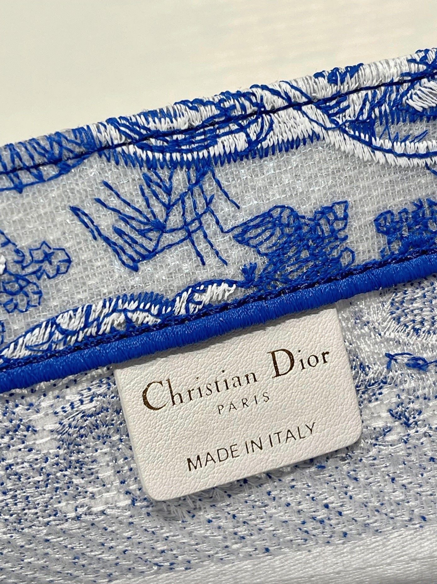 Dior Large Book Tote Bag Fake in Blue Transparent Toile de Jouy Canvas