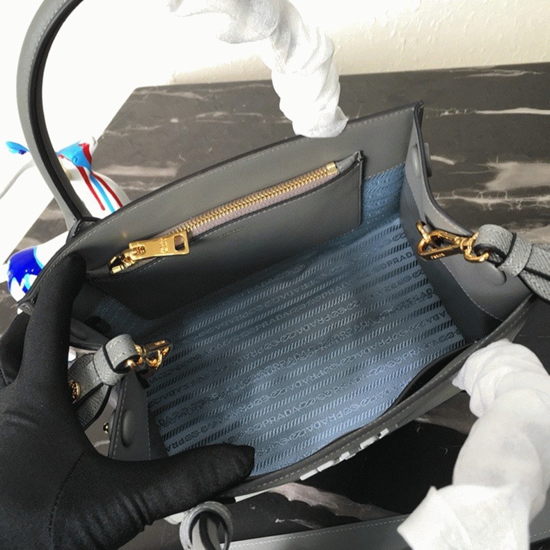 Prada Monochrome Small Bag Fake in Grey