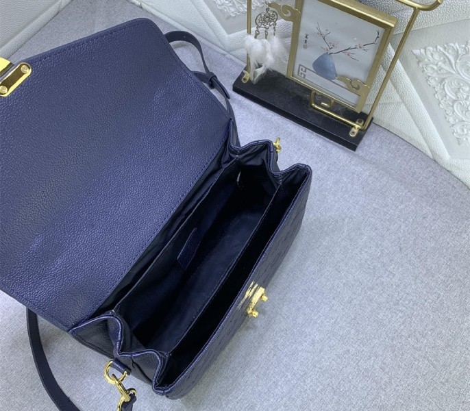 LV Monogram Empreinte Leather Metis In Navy Blue