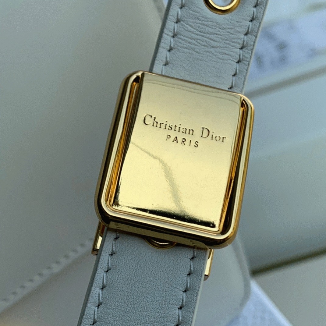 Dior 30 Montaigne Medium Bag Fake in White Box Calfskin