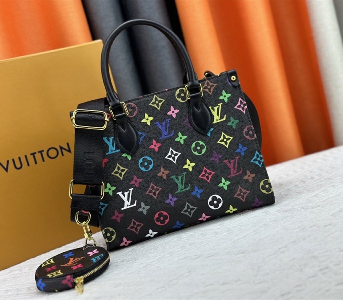 Louis Vuitton X TM Multicolored Onthego PM In Black