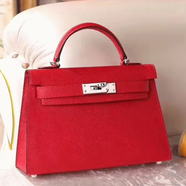 Red Epsom Knockoff Designer Hermes Kelly 20cm Purse