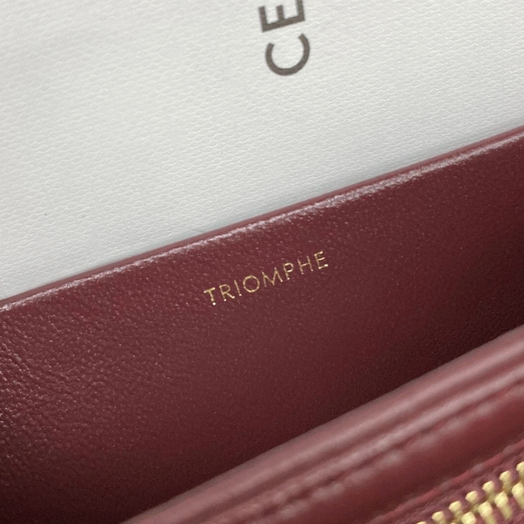 Top Quality Replica Celine Triomphe Medium Bag In Bordeaux
