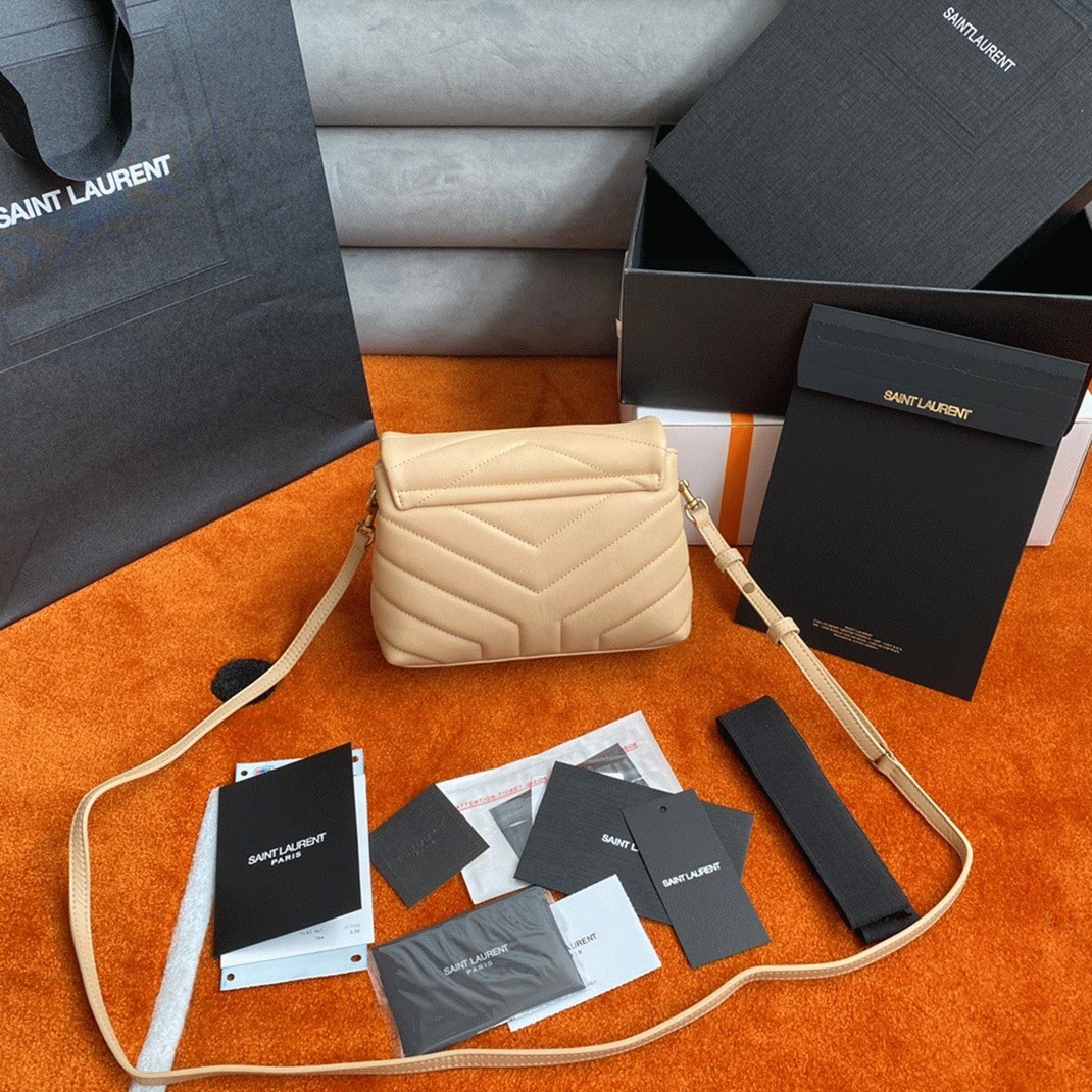 Fake Saint Laurent LouLou Toy Strap Bag Beige