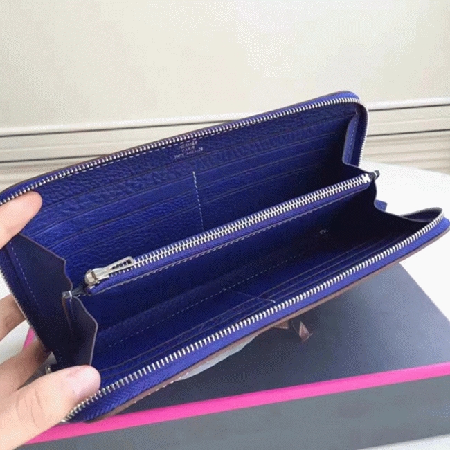 Blue Electric Top Replica Hermes Wallet Azap Zipped