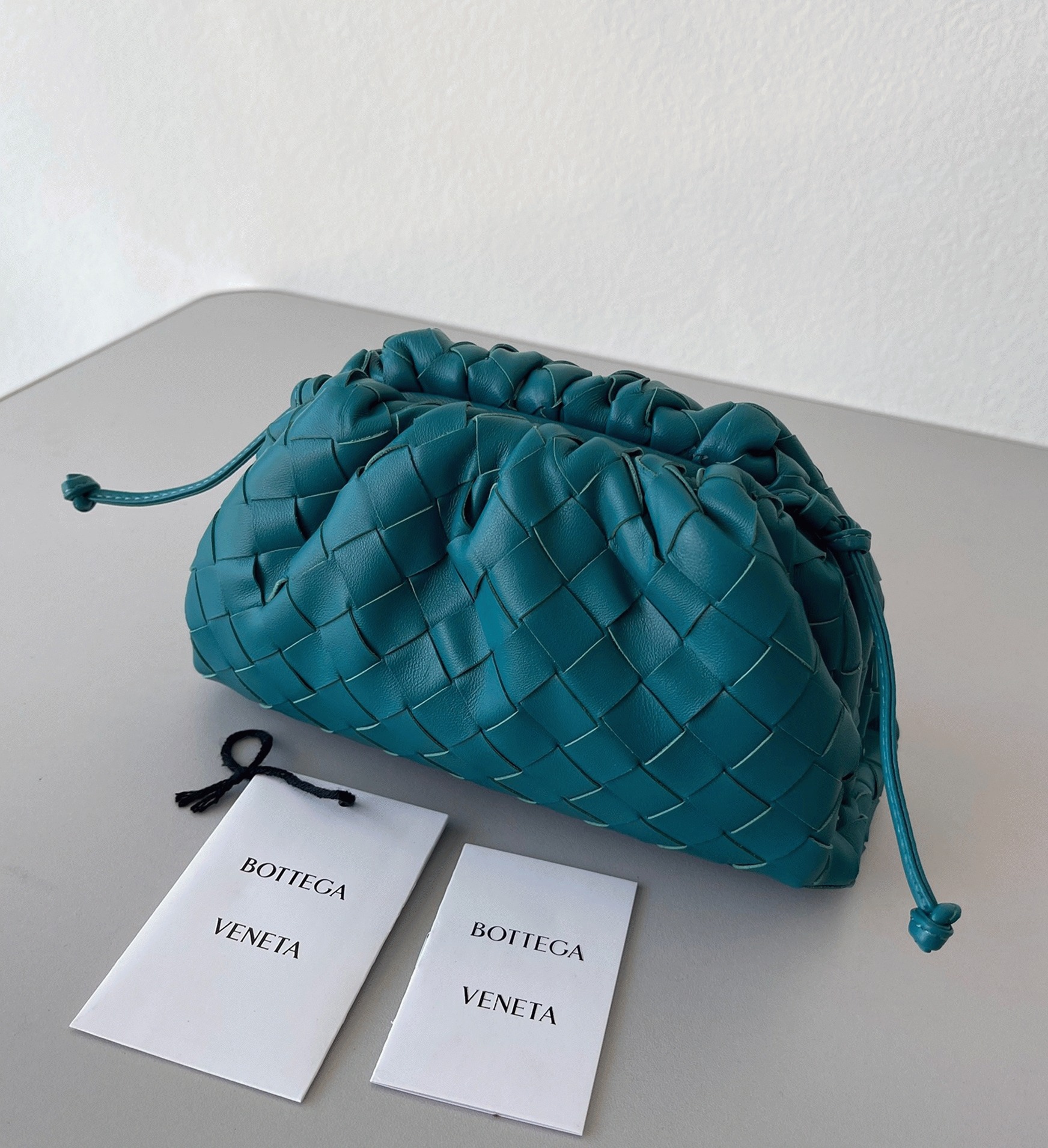 Replica Bottega Veneta Mini Pouch with Strap Mallard