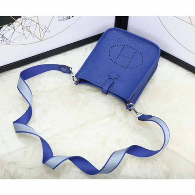 Blue Electric Evelyne II TPM Bag Fake Hermes Small Shoulder Bag
