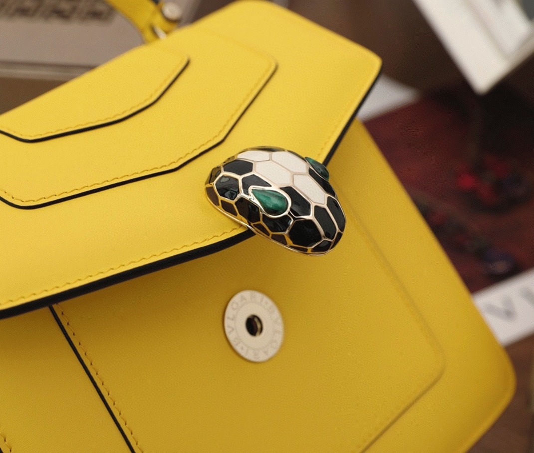 Fake Bvlgari Serpenti Forever Small Bag Yellow Calfskin