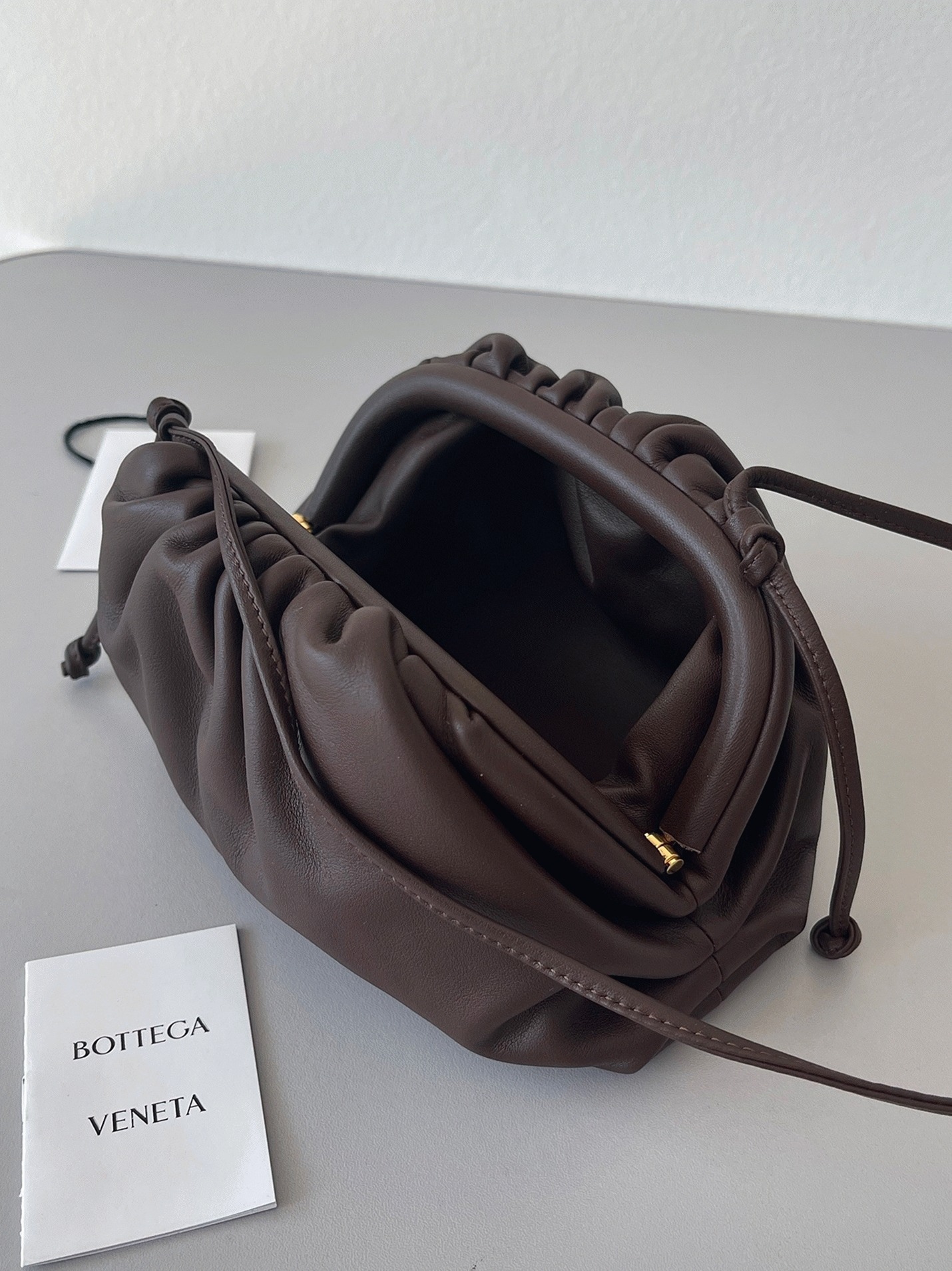 Knockoff Bottega Veneta Mini Pouch with Strap Fondant
