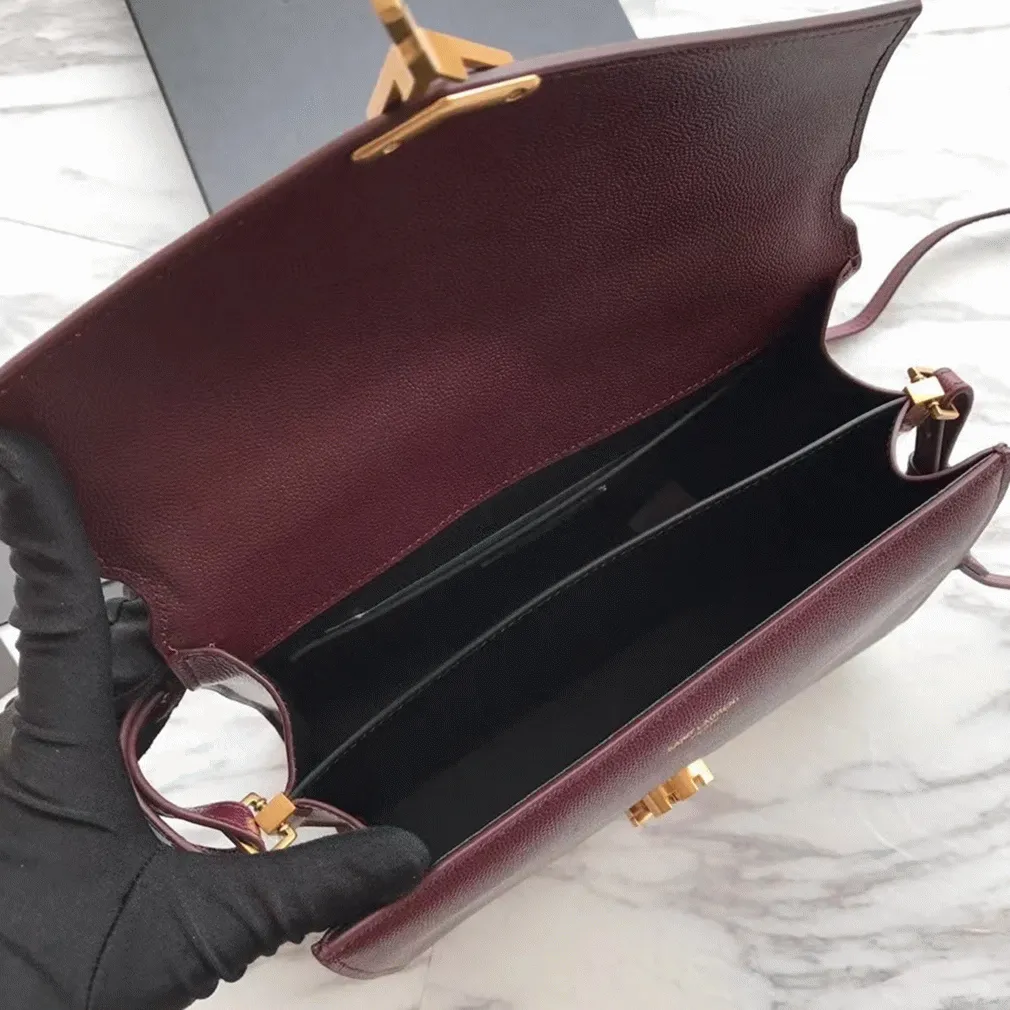 Fake Saint Laurent Cassandra Medium Bag Bordeaux