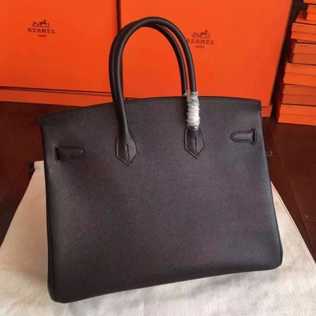 Black Replica Hermes Birkin 35cm Signature Handbag