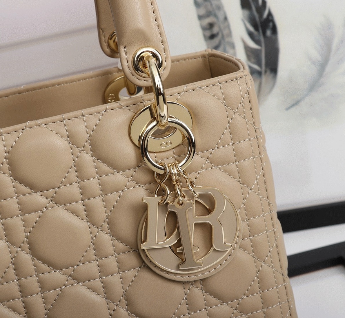 Dior Lady Dior Medium Bag Knockoff in Beige