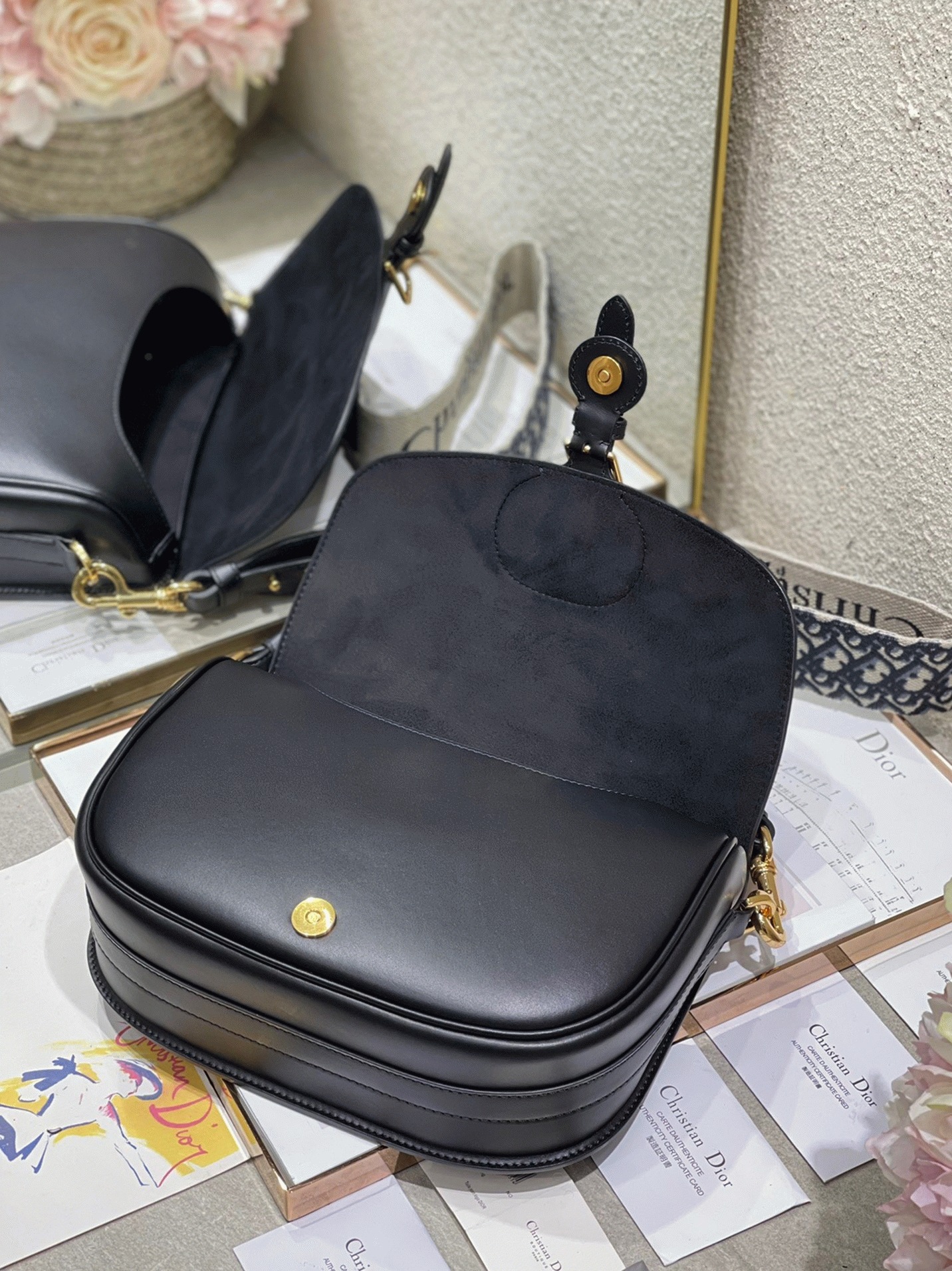 Dior Bobby Large Bag Fake in Black
