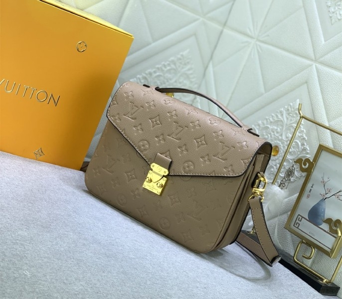 LV Monogram Empreinte Leather Metis In Tourterelle Grey M44881