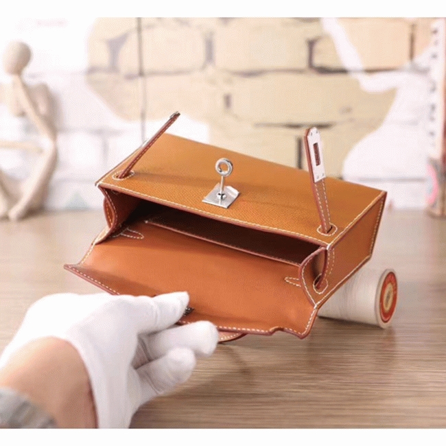Brown Epsom Knockoff Hermes Kelly 20CM Elegant Handbag