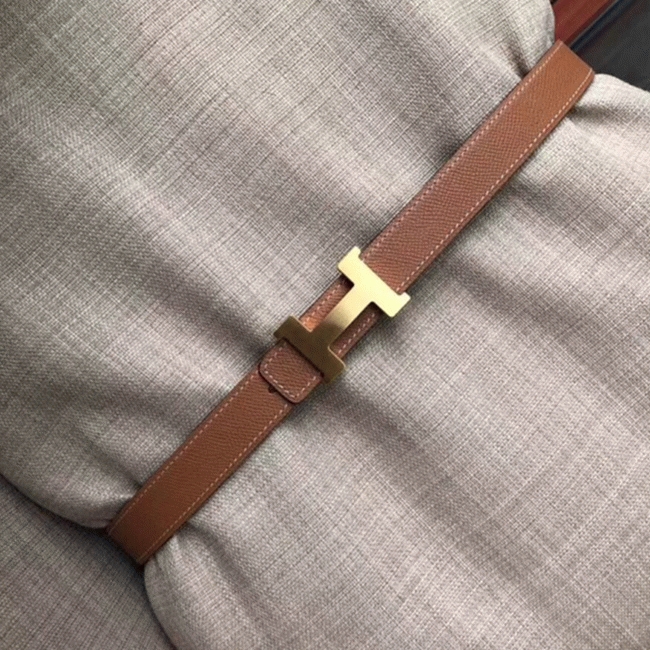 Brown epsom 1:1 replica Hermes Mini Constance belt buckle