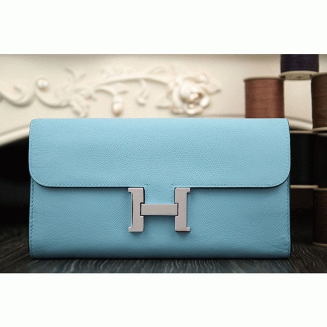 Light blue fake Hermes Constance wallet