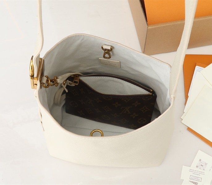 Louis Vuitton Low Key MM Hobo In Quartz White