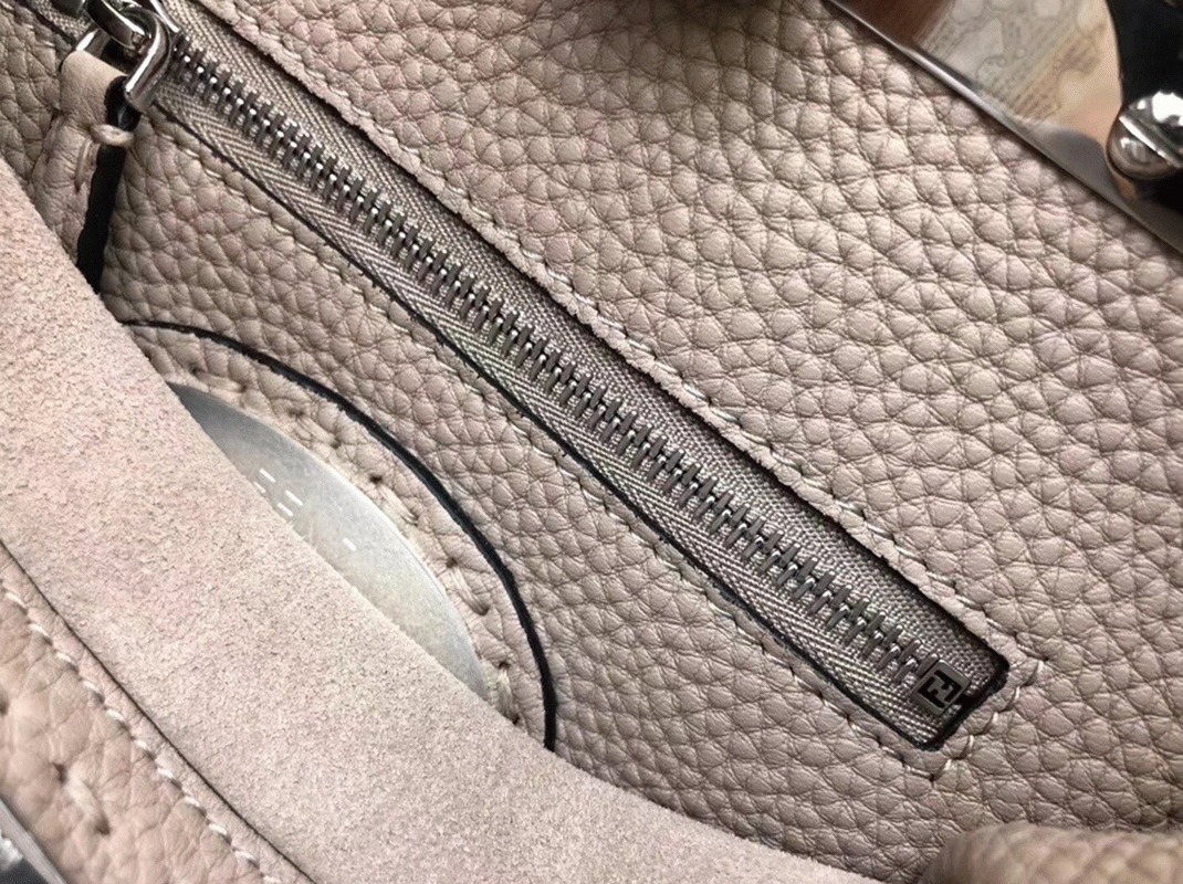 Top Quality Knockoff Fendi Peekaboo Mini Selleria Grey Bag with Python Leather Handle
