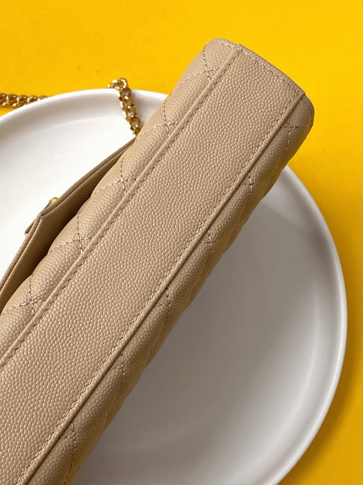 Fake Saint Laurent Envelope Small Bag Beige