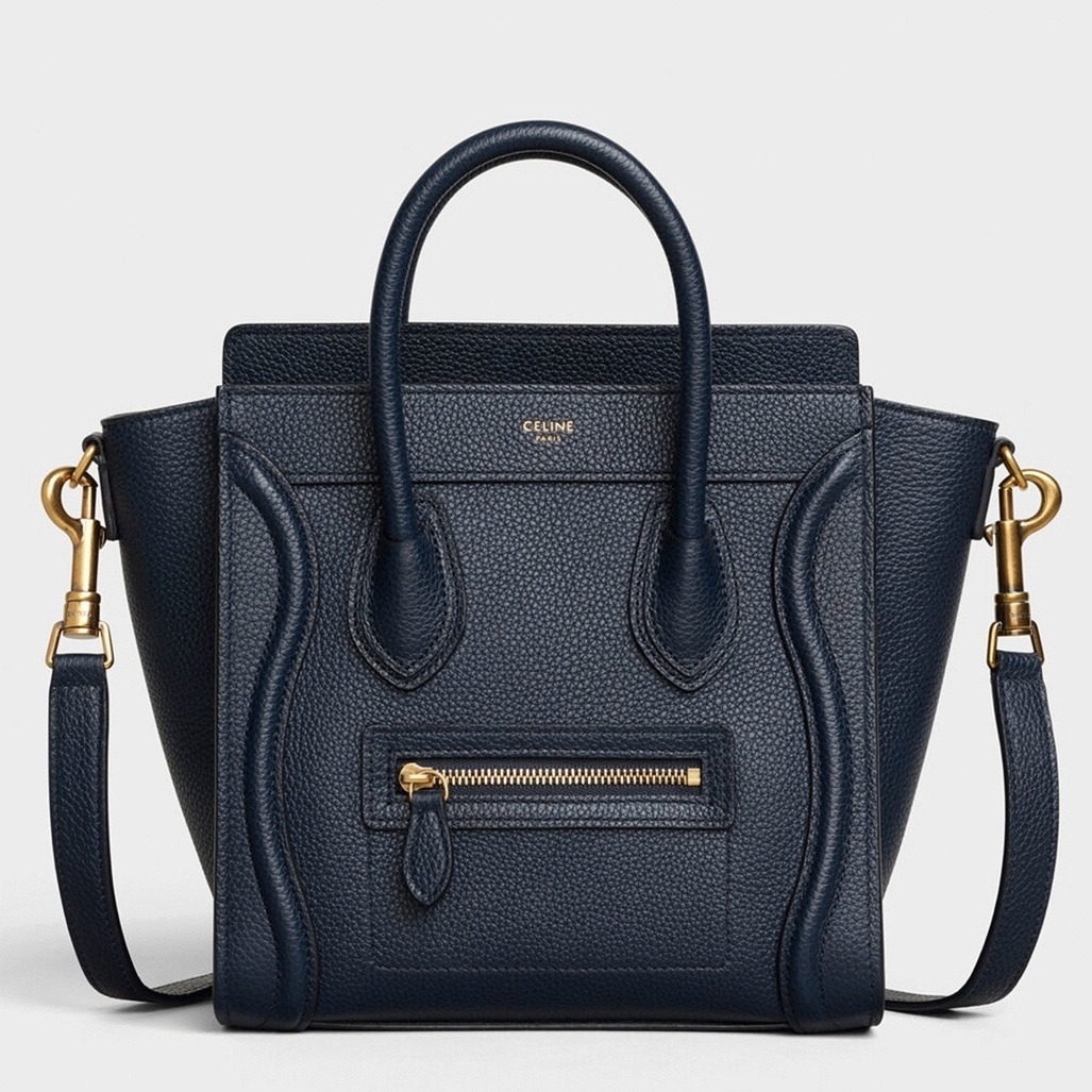Celine Nano Luggage Tote Bag Imitation in Navy Blue