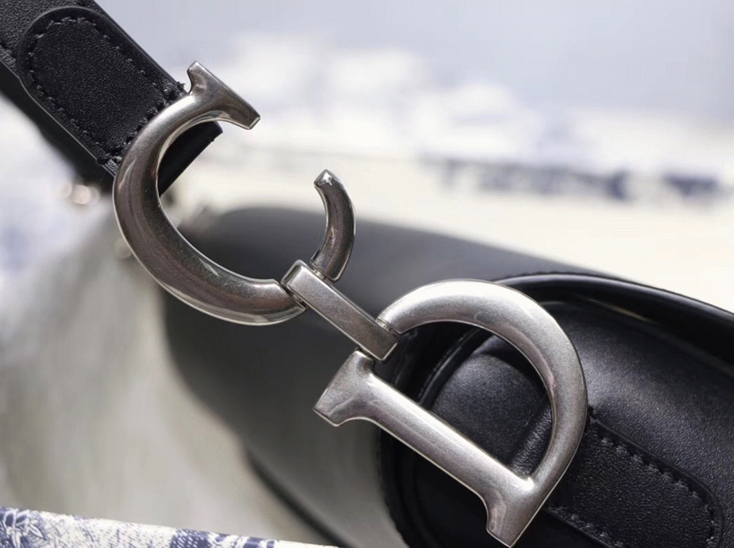 Dior Saddle Bag Replica in Black Soft Calfskin