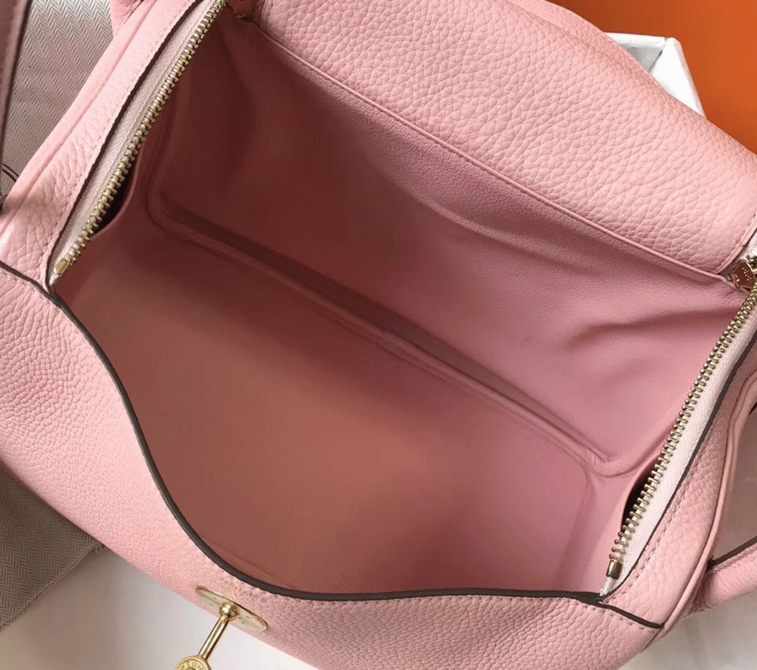 Knockoff Hermes Lindy 30cm bag in pink color