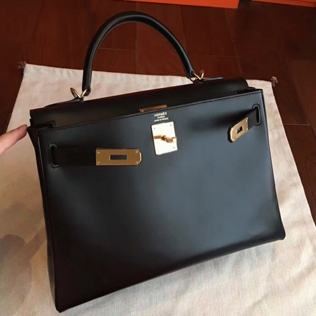 Black Box Replica Hermes Kelly Retourne 32cm Sophisticated Handbag