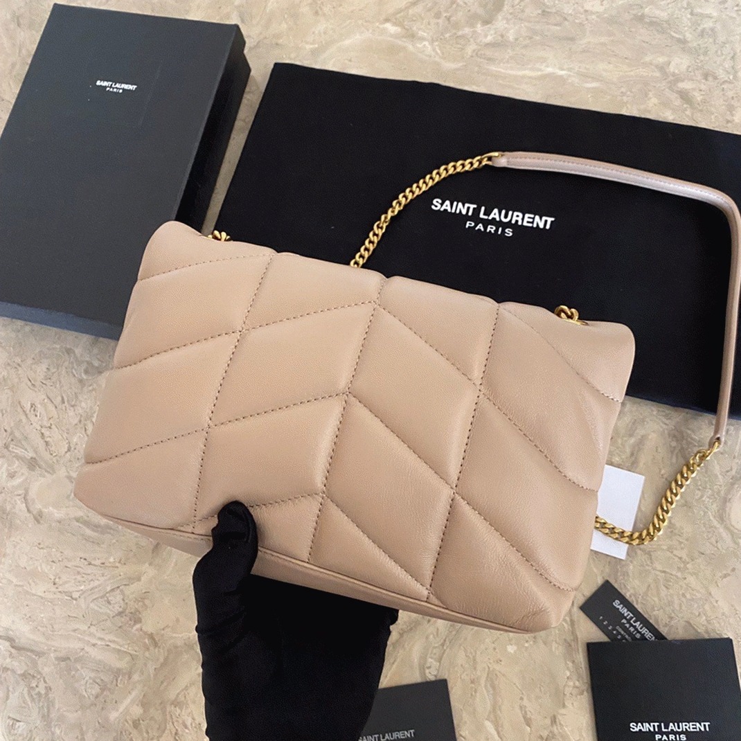 Replica Saint Laurent Puffer Toy Bag Beige Quilted Lambskin